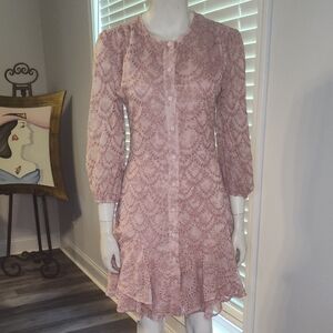 Shoshanna Pink Ruffled Sheath Dress